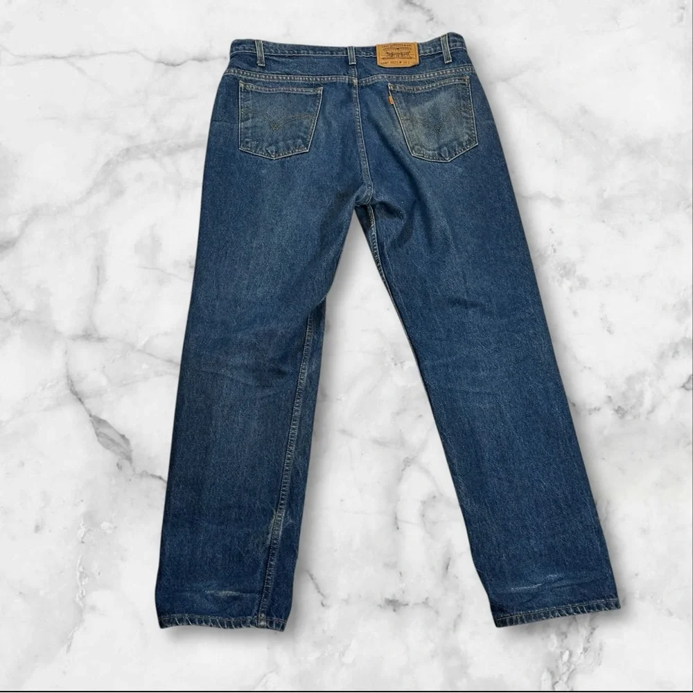 Vintage Levi’s 1996 Orange‎ Tab Men’s Faded Blue Jeans 38x30 505 Reg Straight